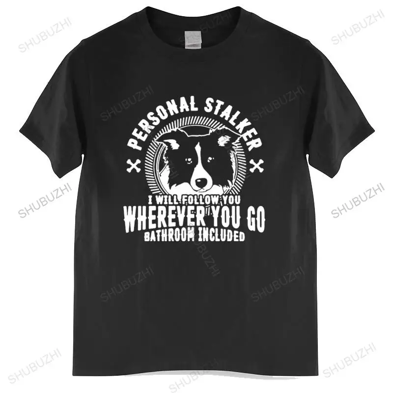 Хлопковая футболка мужские летние футболки модная мужская бордер-колли забавные