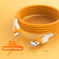 fast charging type c cable 3a liquid soft silicone data cord for samsung huawei oneplus xiaomi mobile phone usb c charger wire