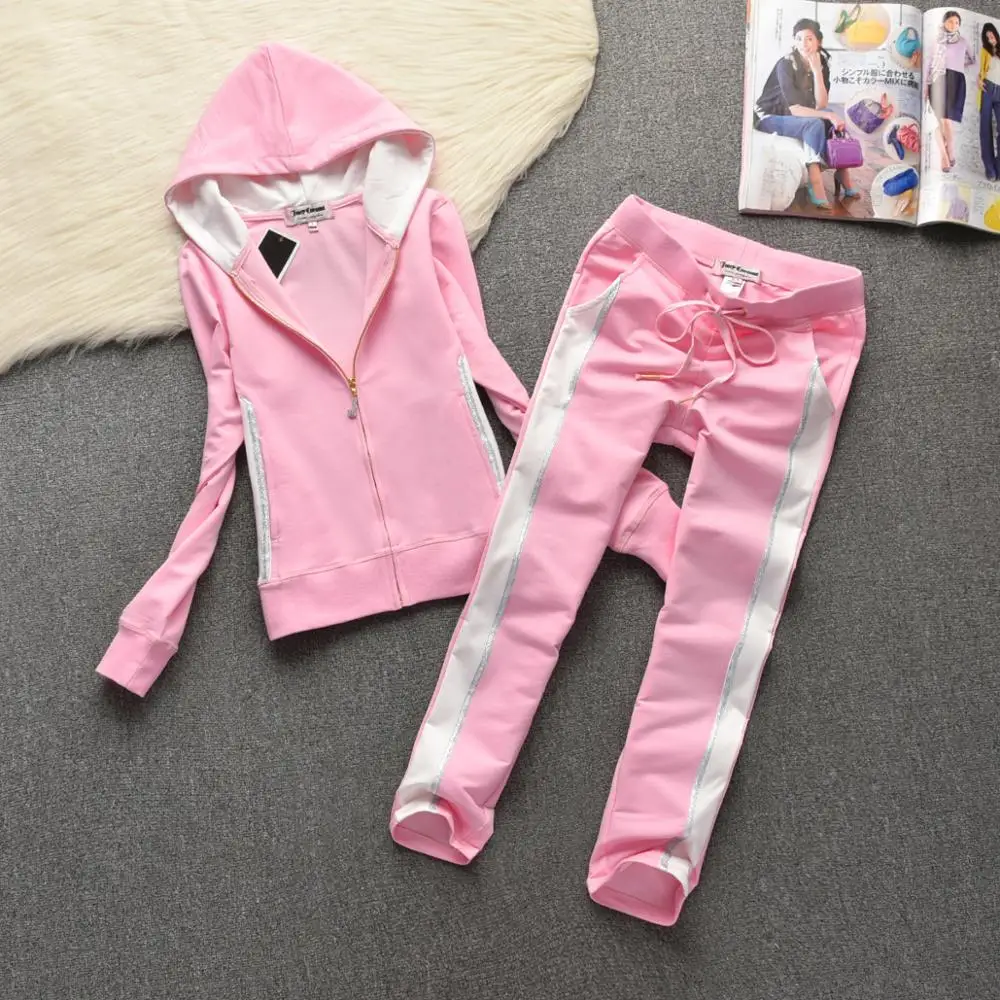 

Casual Women's Tracksuit Tights Sportswear Fitness Suit For Female Clothing Workout Two Piece Jumpsuit Long Sleeve Zipper Hooded