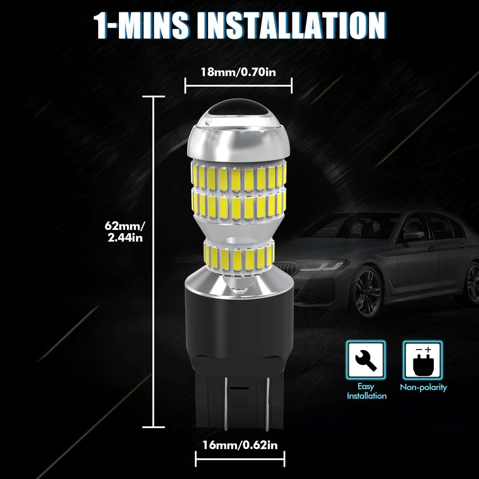 Лампы для указателей поворота автомобиля BEVINSEE 2X T20 7443 W21/5W 7440 W21W WY21W
