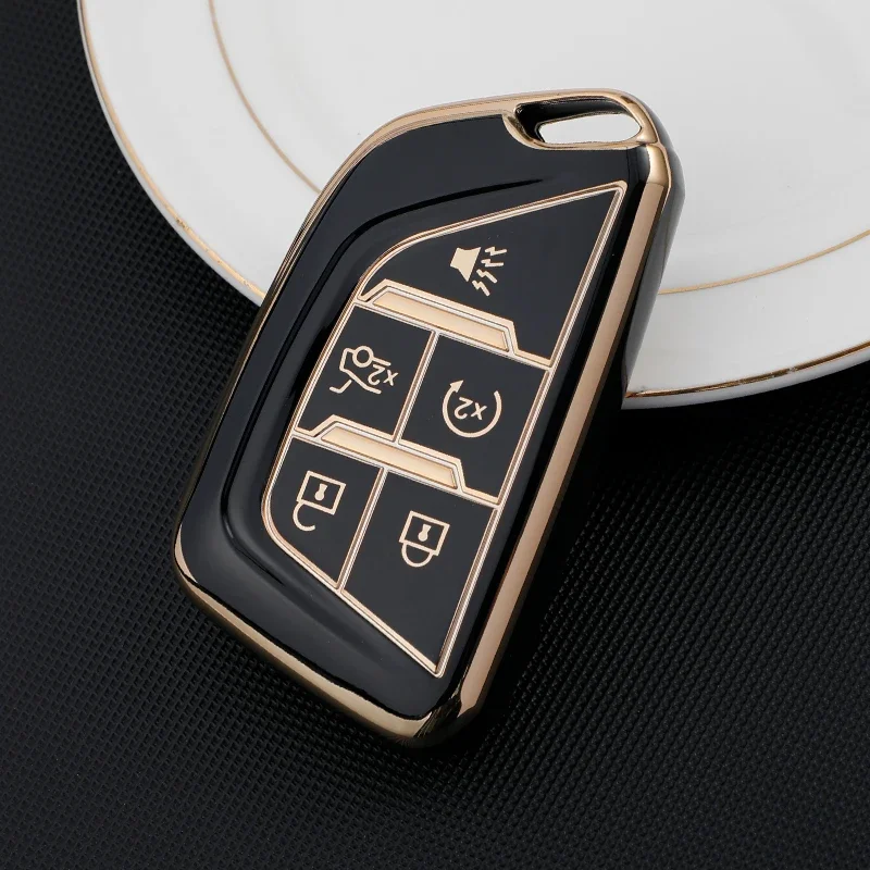 

5/6 Bottons для Cadillac CT4 CT5 Escalade Cadillac 2019 2020 2021 2022 ТПУ автомобильный брелок, оболочка, брелок, аксессуары