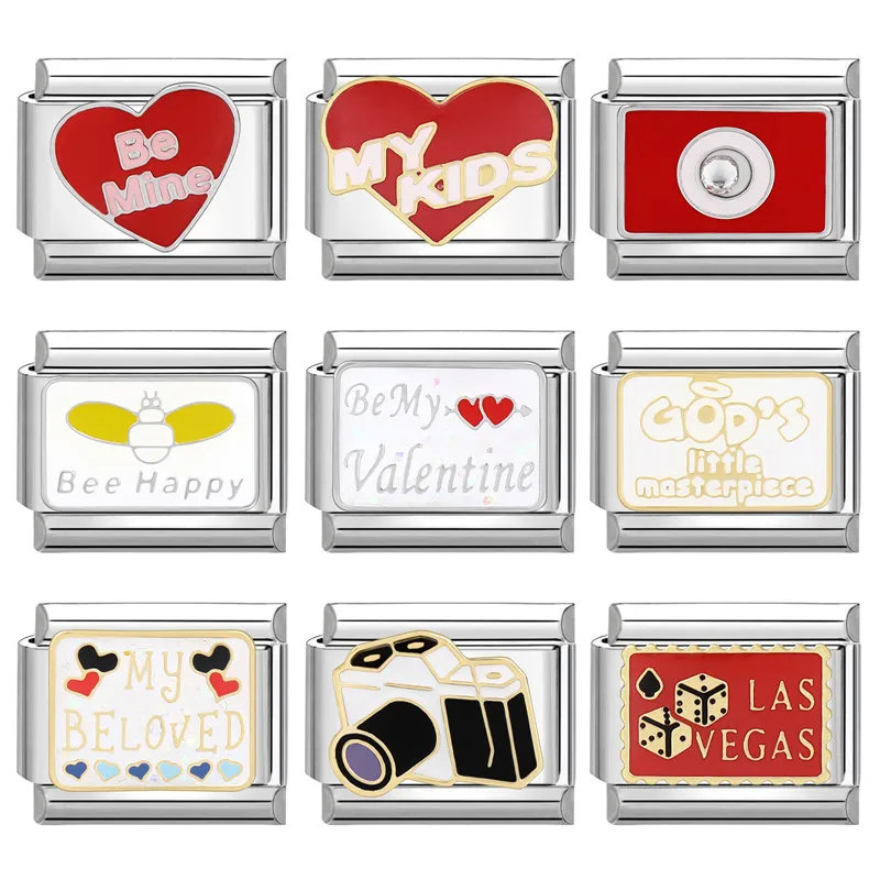 Y2k Шарм Леопард Пчела Кот Камера Паук Итальянский Шарм-звенья Подходит для