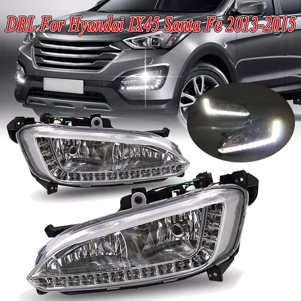 

HYUNDAI Santa Fe IX45 2013-2015 12V LED Daytime Running Light Waterproof Fog Lamp DRL Car Headlight Assembly