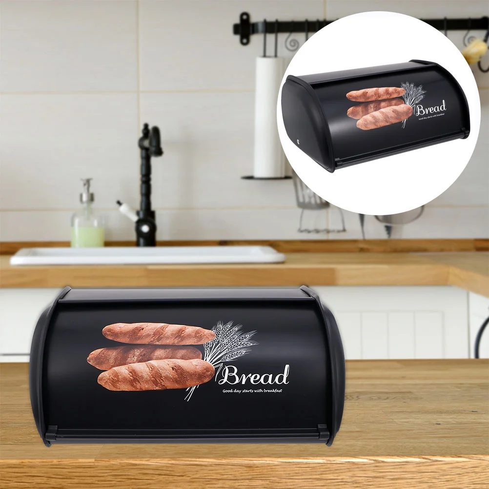 

Household Bread Box Moisture-proof Bread Organizer Snack Holder (Black)