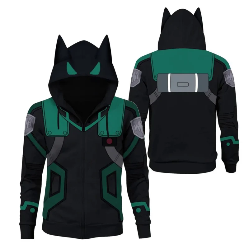 Толстовка с 3D-принтом My Hero толстовки Midoriya Izuku Deku Униформа пуловер топы для школы и