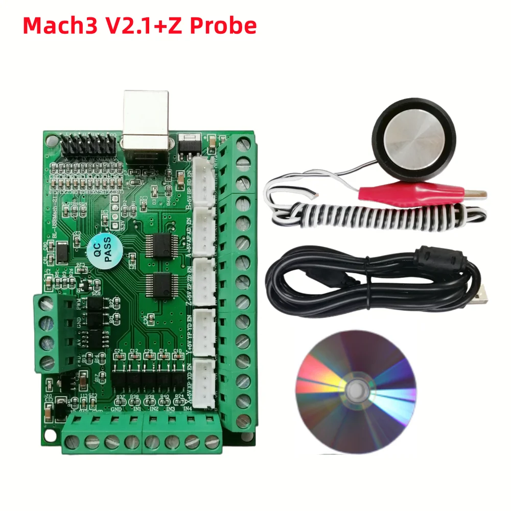 Mach3 v2.1 card USB 5 axis breakout board driver motion controller Z probe for cnc cutting carving engraving milling machine
