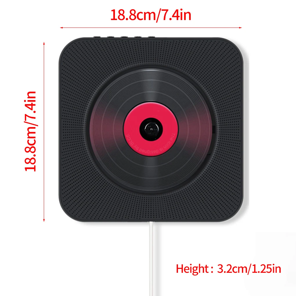 

Wall Mounted CD Player Bluetooth-compatible Portable Home Audio Boombox with Remote Control FM Radio Music Player Stereo Speaker