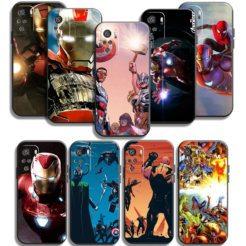 

Marvel Iron Man Phone Cases For Xiaomi Redmi 9 9AT 9T 9A 9C Redmi Note 9 9S 9 Pro 5G Funda Back Cover Soft TPU Coque Carcasa
