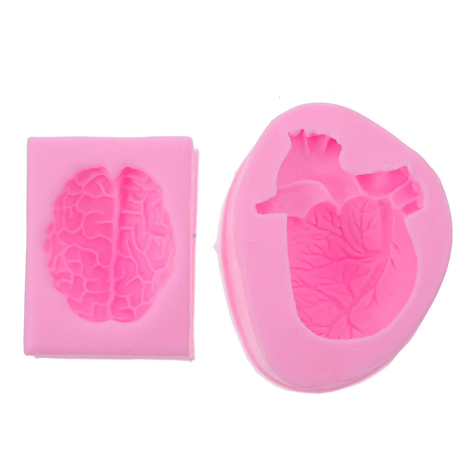 2pcs Creative Heart Mould Brain Mould Cookie Candy Molds Dessert Molds Baking Tool