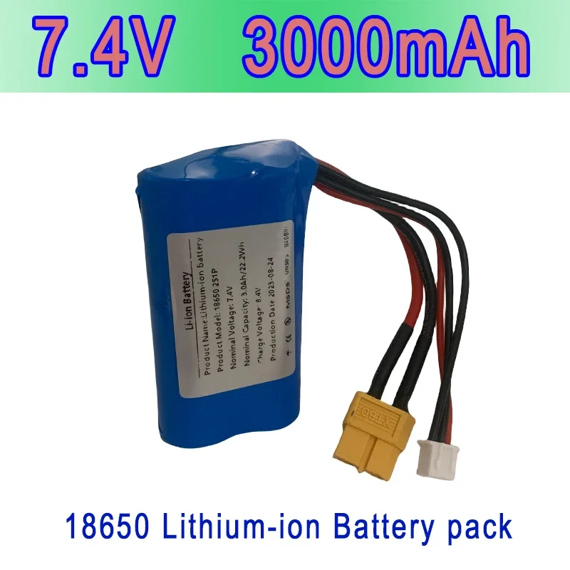 Литий-ионный аккумулятор 3000 мАч 7 4 В 18650 2S1P для разных дронов вертолет с