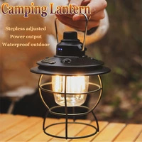 retro camping lantern type c usb rechargeable camping light waterproof tent light night light emergency light led lamp