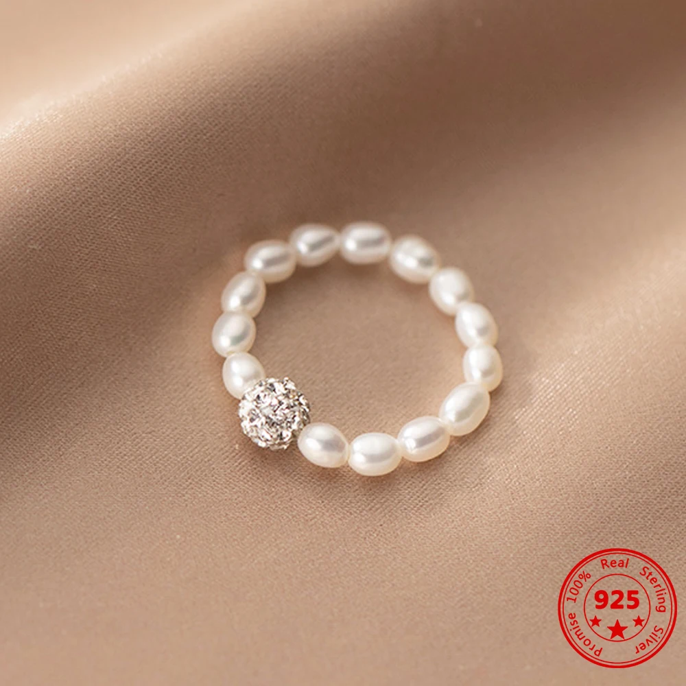 

Женское кольцо из серебра 925 пробы, с круглым жемчугом