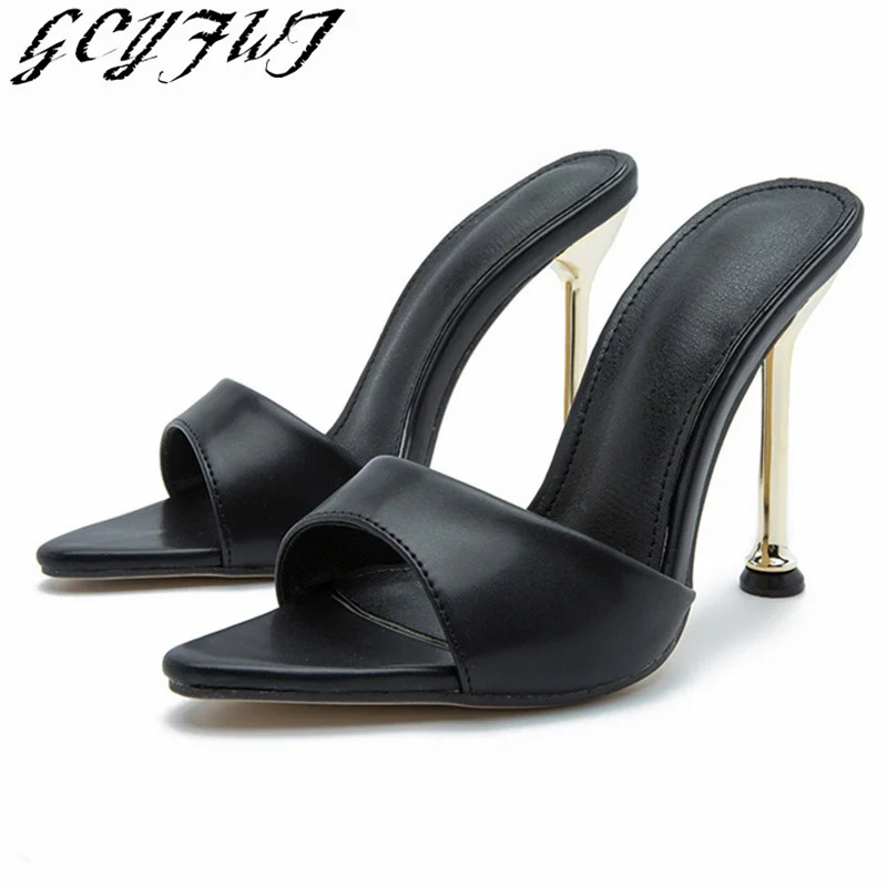 

Super High Heels Women's Sabot Shoes Pointed Toe Stiletto Slip-on Peep Toe Female Sandals Outdoor Sexy Ladies Pumps Size 35-42