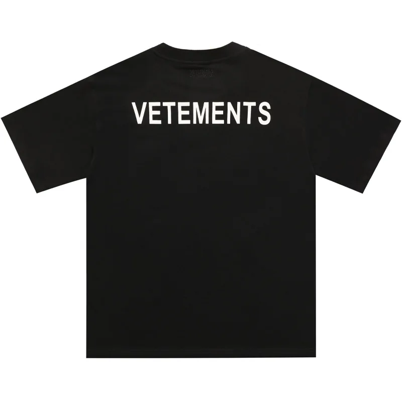 VETEMENTS High Street Classic Minimalist Letters Print Graphic T Shirts Men's Women's Short Sleeve T-Shirt Tops