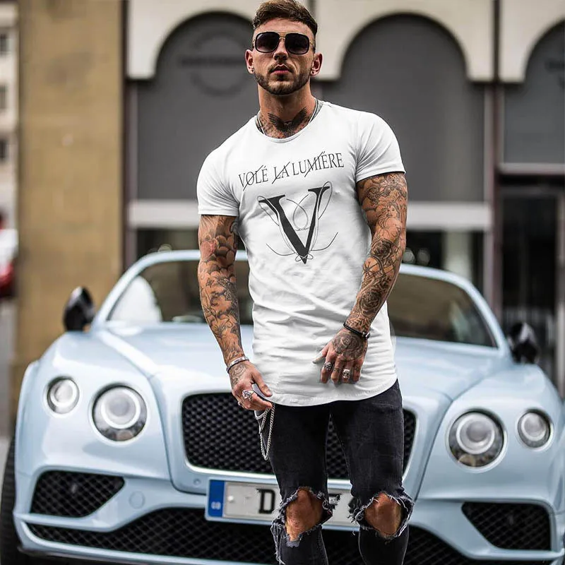 

Summer Men's Hot-selling British Style T-shirt Cotton Sweat-absorbing Fitness Running T-shirt Trend Sports Leisure T-shirt