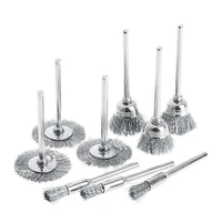 9pcsset stainless steel wire brush wire wheel rotary tool rust removal polishing grinding wheel brushes cup rust accessories