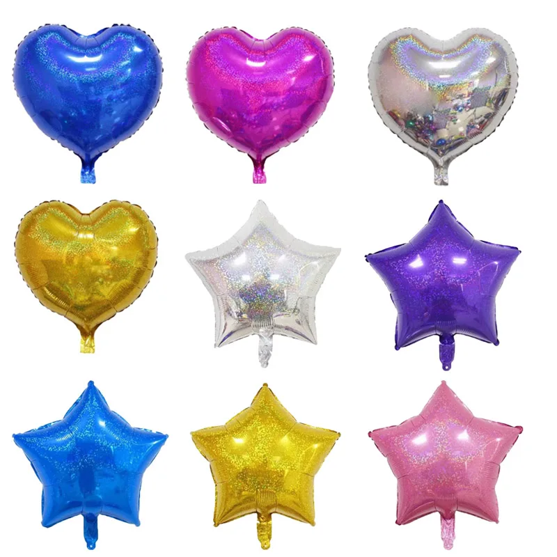 

50Pcs Bling Star Balloons 18Inch Colorful Heart Air Globos Wedding Birthday Party Decoration Baby Shower Supplies Kids Toys Gift