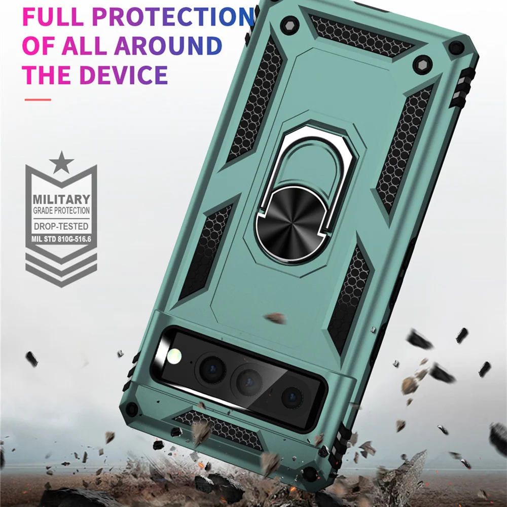 

Phone Case For Google Pixel 7 Pro Case Luxury Armor Magentic Ring Car Holder Cover for Google Pixel 7 Pro Funda For Pixel 6 7