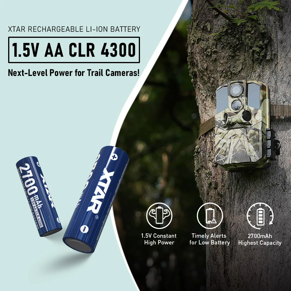 Фото XTAR 1,5 В AA 4300 CLR 2700 мАч литий-ионная аккумуляторная батарея постоянного напряжения, выход и линейный разряд, плавная производительность №2
