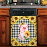 dishwasher magnet sticker cover funny pig decor fridge magnetic door panels cover home appliances stickers 23 wx26 h