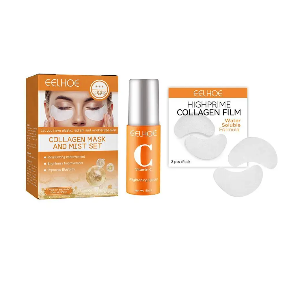 

Collagen Anti Aging Eye Mask Vc Whitening Serum Spray Set Wrinkle Remove Essence Firm Lift Hydrauronic Moisturizing Skin Care