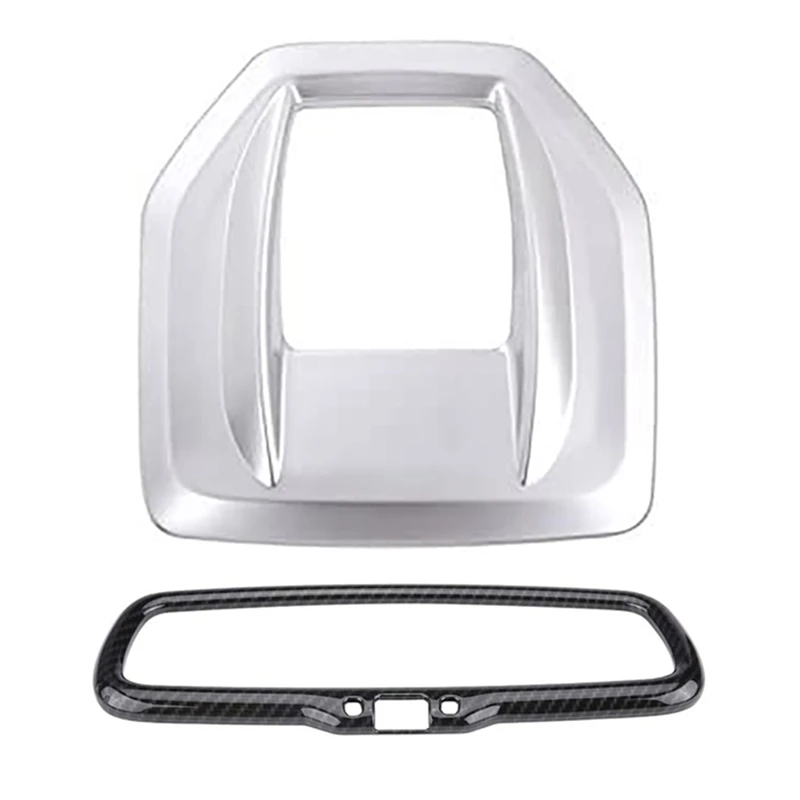 

Rearview Mirror Frame Trim with Car Gear Paddle Panel Cover Trim for Alfa Romeo Giulia Stelvio 16-19