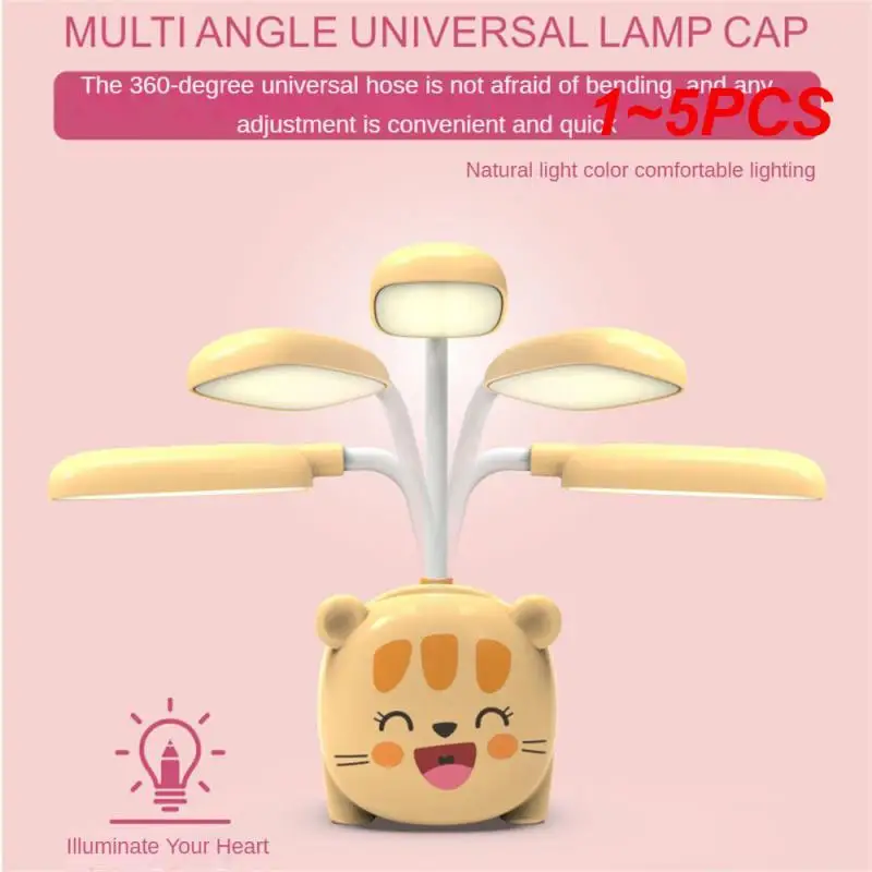 

1~5PCS Desk Lamp Abs Student Usb Rechargable Pen Holder Eyes Protection Bedroom Lighting Table Lamp 3w Dormitory Special Gift