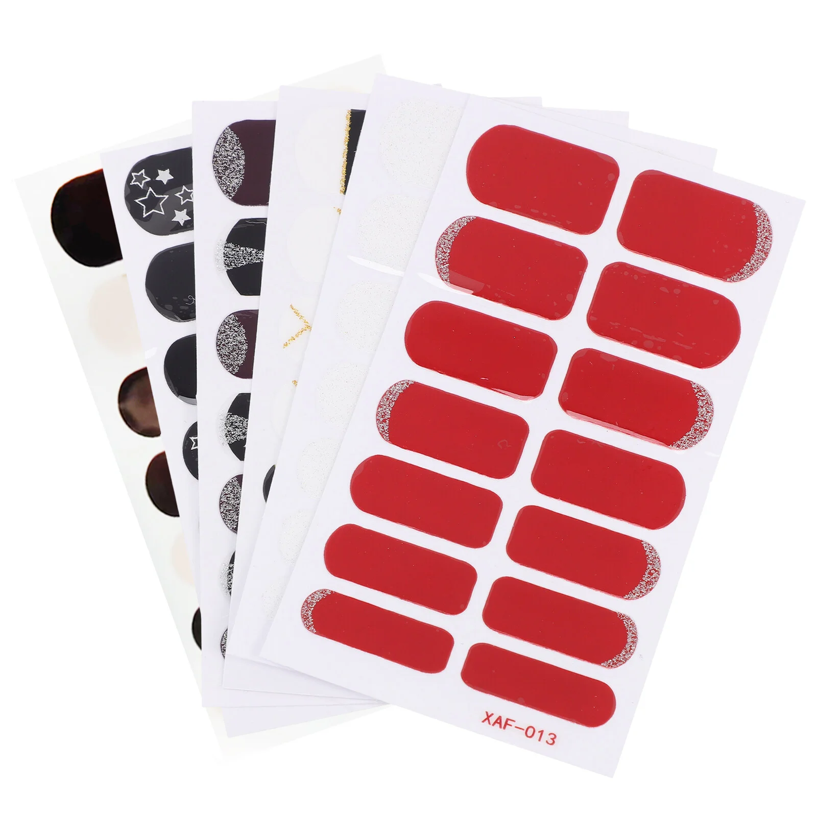 

6 Sheets Full Wraps Nail Stickers Decorative Nail Decals for Women Girls Random Style