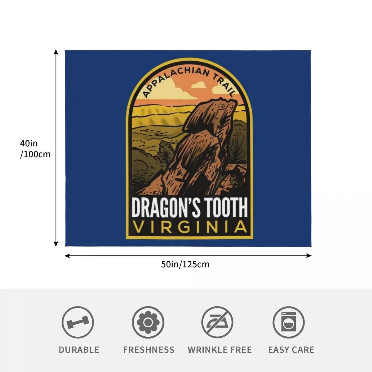Фото Плед Dragon's Tooth Virginia Appalachian Trail, мягкое одеяло для спальни, для ночного сна №4