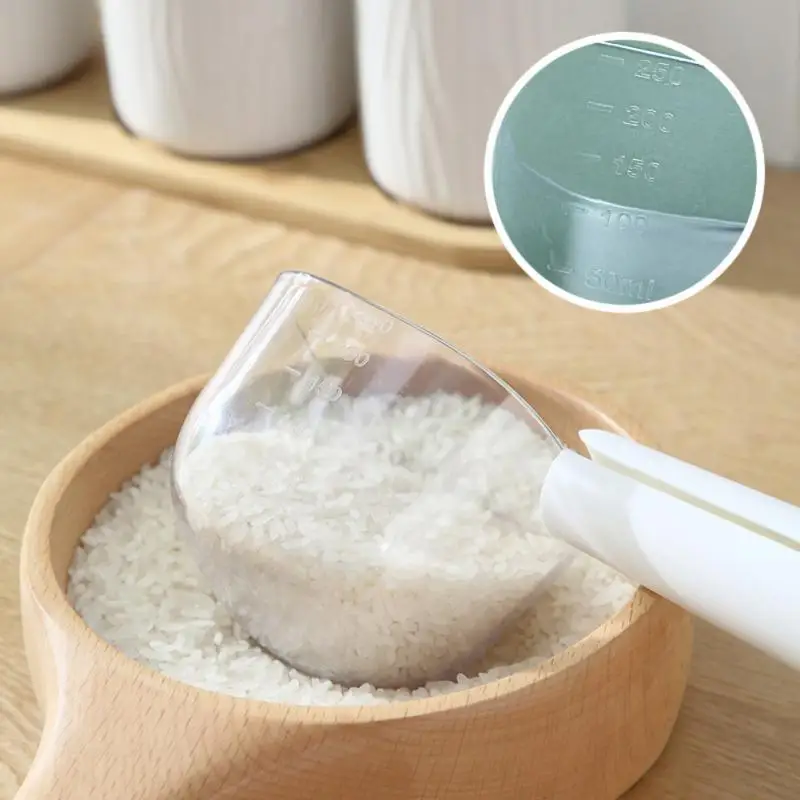 

Multifunctional Transparent Measuring Spoon Rice Spoon Household Flour Ice Cube Spoon With Handle Kitchen Gadget And Accessories