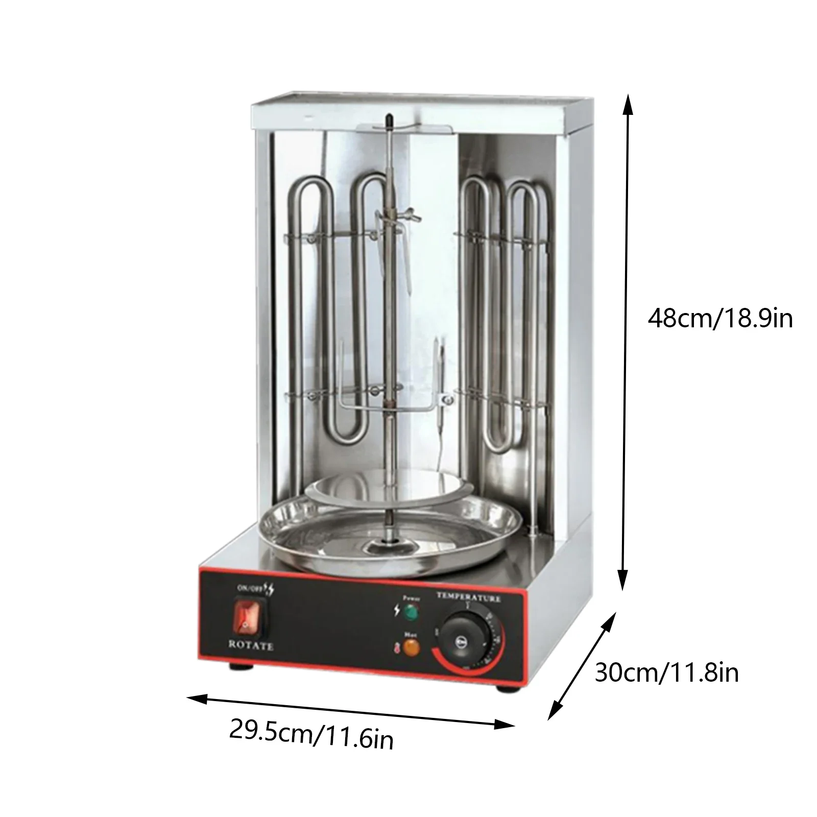 Электрический Вертикальный гриль для бройлера Shawarma Gyro с 2 горелками вращающаяся