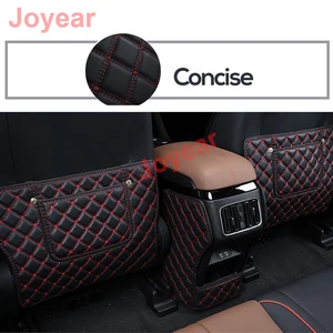For BYD SONG Plus DMI EV 2020-2021 Car Rear Protective Pad Leather Seat Back Protector Cover Anti-Kick Pad Cushion Accessories