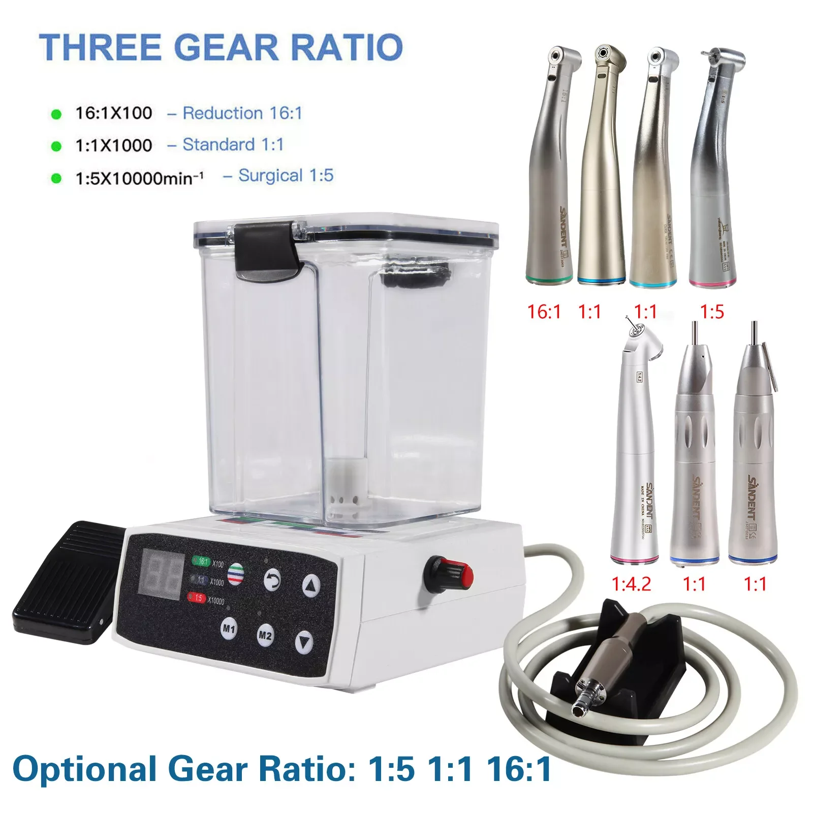 Стоматологический бесщеточный флуоресцентный электродвигатель/1:1 /1:5 /16:1