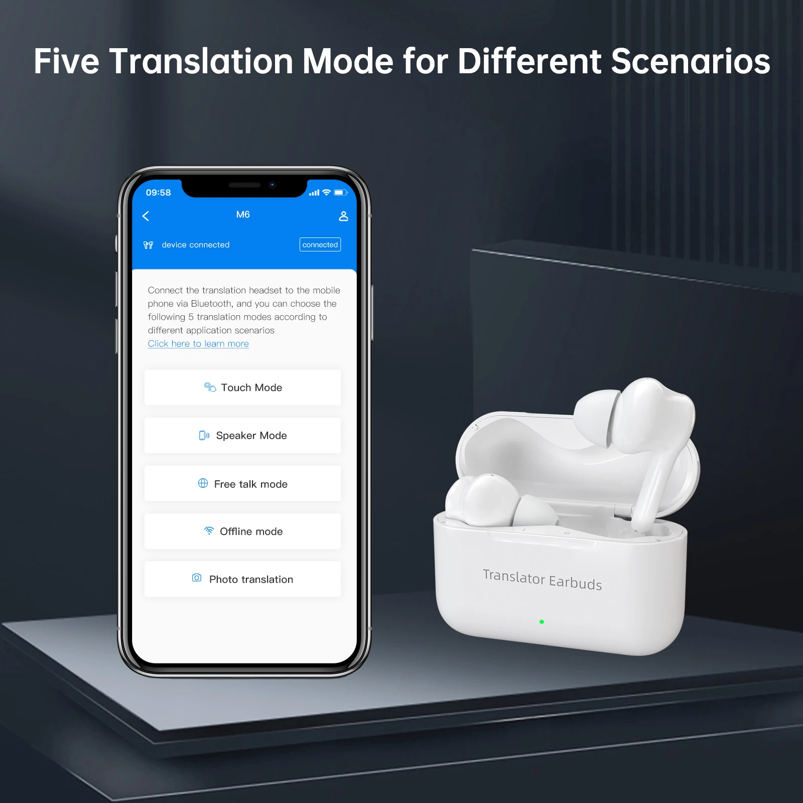 Wooask [M6] Наушники-переводчики двунаправленное устройство голосового переводчика