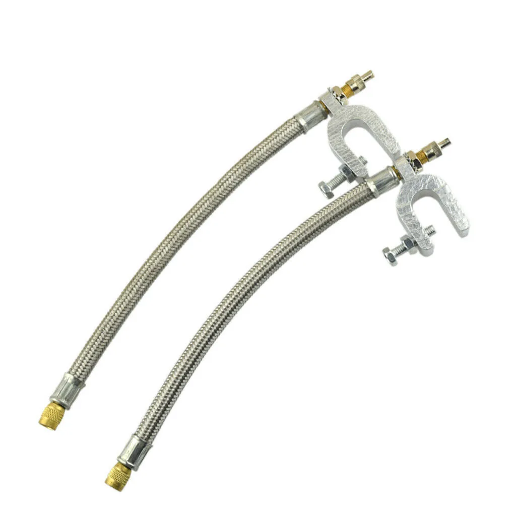 

2Pcs Flexible Braided Stainless Steel Extended Nozzle Sozzle Hose Car Wheels Tyre Valve Stems Extensions Tube Adapter