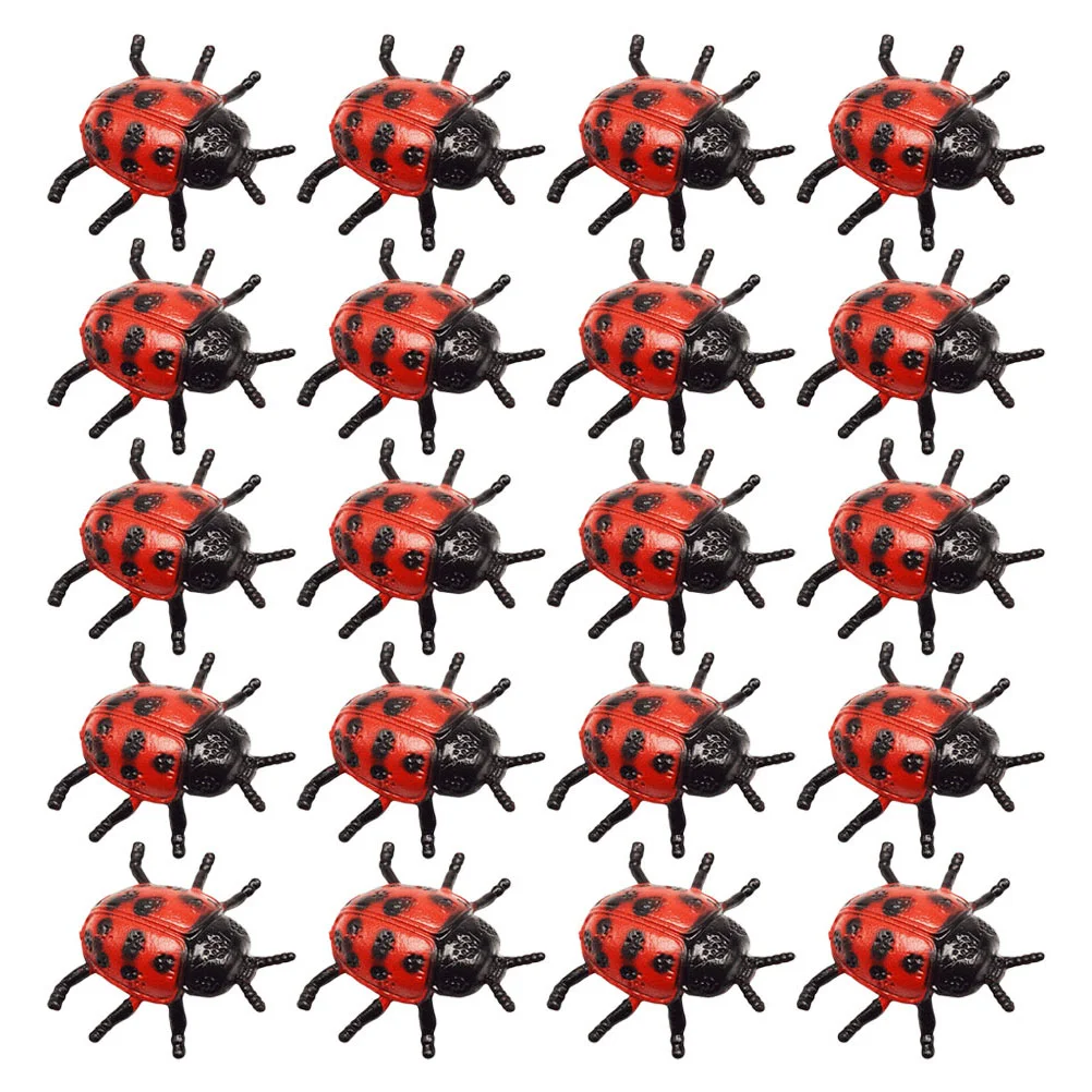

30 Pcs Pvc Simulation Ladybug Puzzle Toys Ladybugs Playthings Beetle Static Models Plastic Insect Toddler Creepy Prank Props