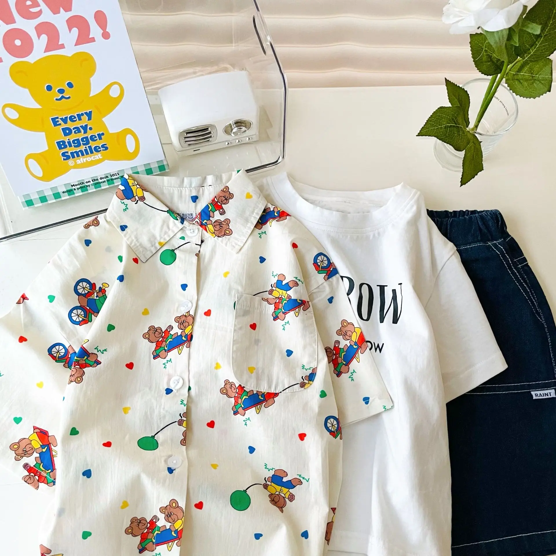 

2022 Summer New Fashion Kids Clothing Simple Style Boys Short-sleeved Kids All-match Clothing Shirts Boutique Kids Clothing