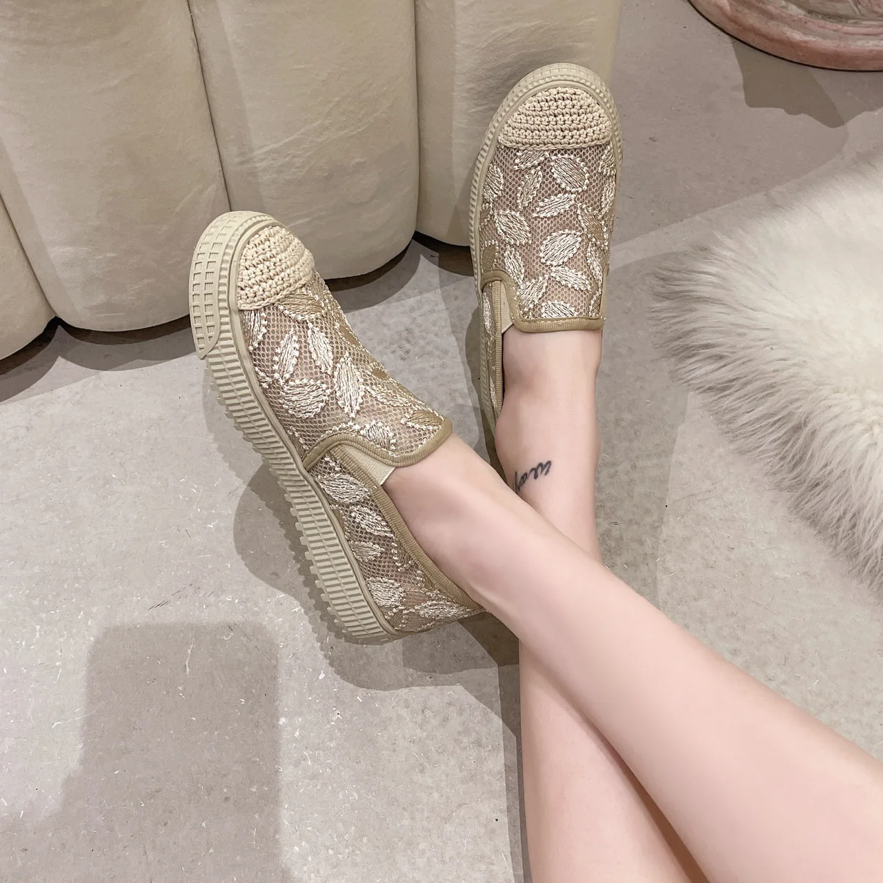 2023 Summer Flat Shoes for Women Casual Fisherman's Shoes Outdoor Beach Sandals Mesh Breathable Low-top Black Shoes for Women