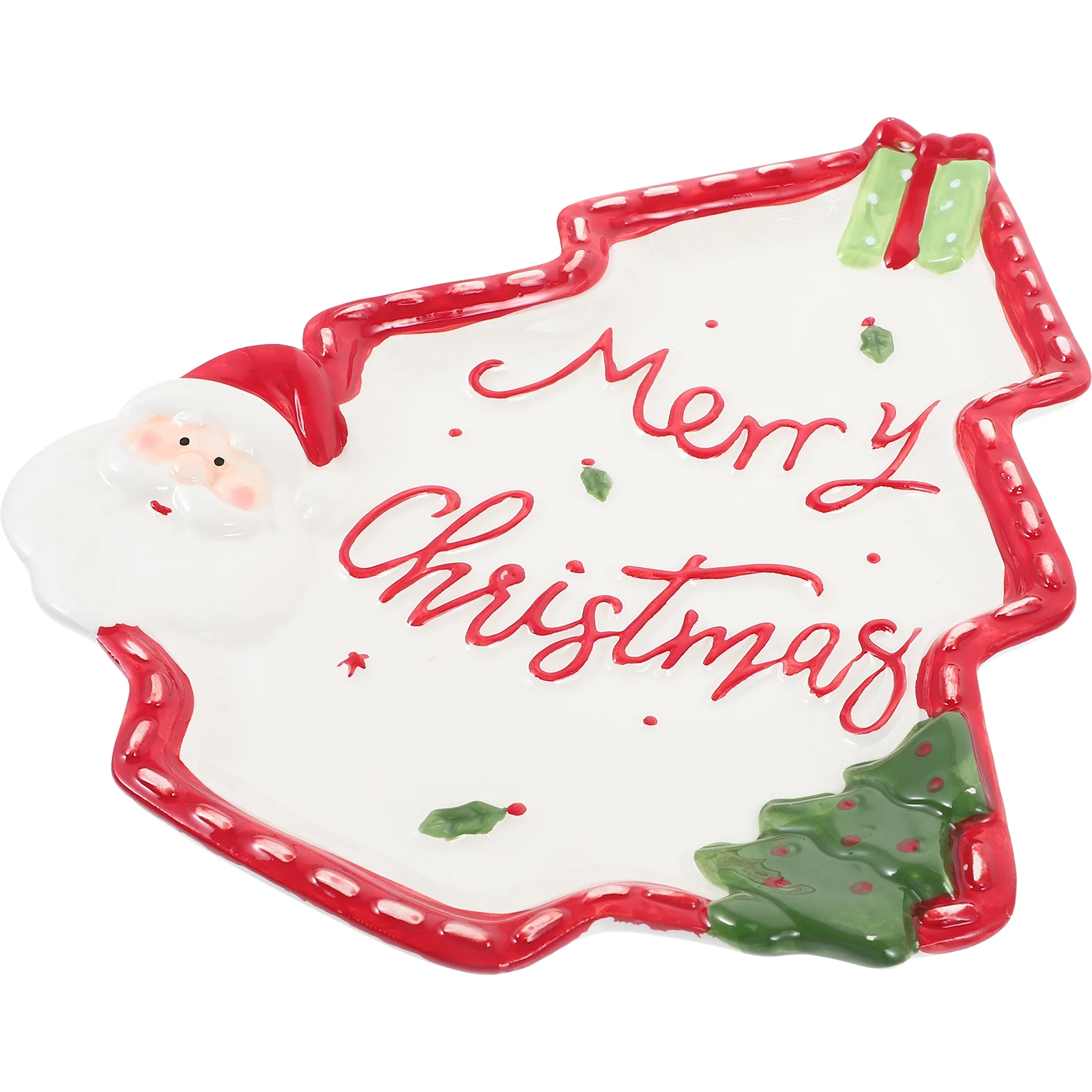 

Christmas Ceramic Plate Dinner Plates Food Serving Sauce Dishes Decorative Salad Ceramics Decoration Fruit