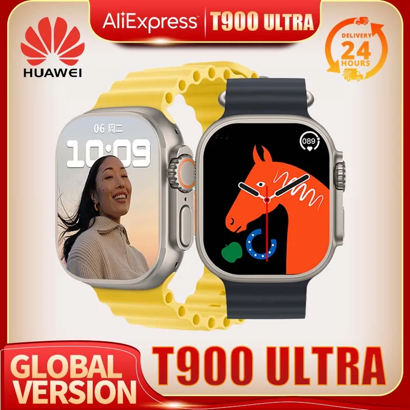 

HUAWEI T900 Ultra Smart Watch Original IWO Series 8 Pro Plus Smartwatches IP68 Waterproof 2.0 Inch HD Men Sport Watch For IOS