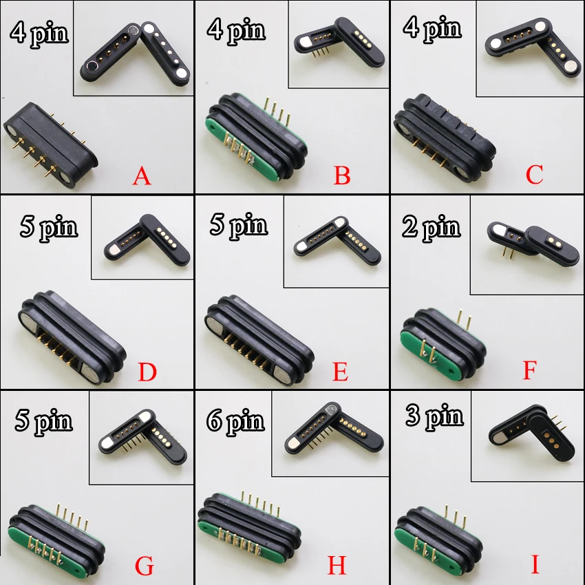 

1Pair 2A Waterproof Magnetic Pogo Pin Connector 2P 3P 4P 5P 6P Pogopin Male Female 2.2 MM Spring Loaded DC Power Socket