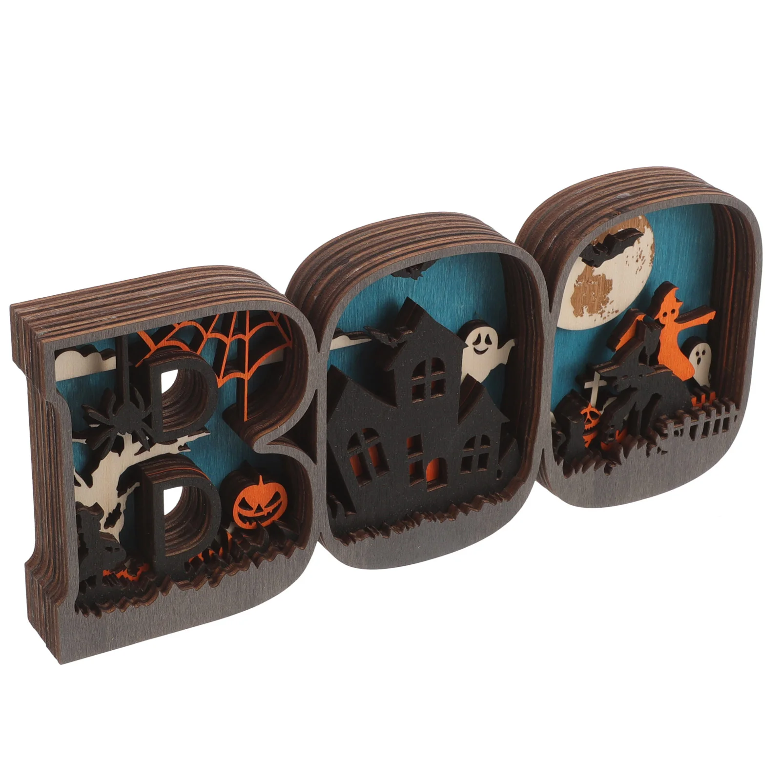 

Halloween Centerpiece Sign Decorations Table Room Party Craft Desktop Supplies Wood