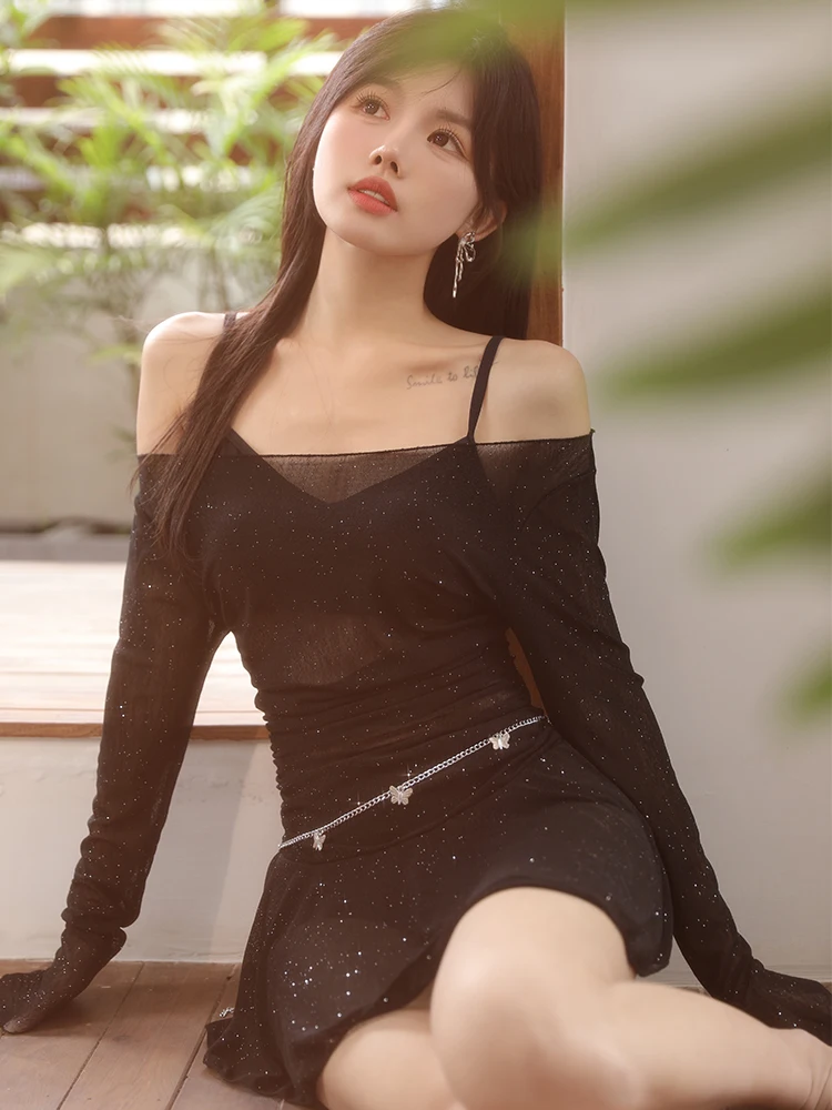 Женский купальник Lorica новинка 2024 популярная черная накидка из трех частей