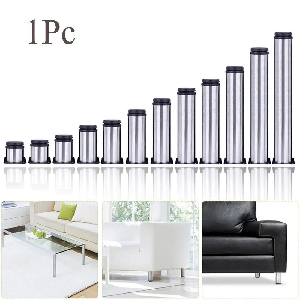 

Stainless Steel Furniture Feet/ Legs Kitchen Cabinet Sofa Legs Round Stand Height Adjustable Durable Useful Anti-slip Mat