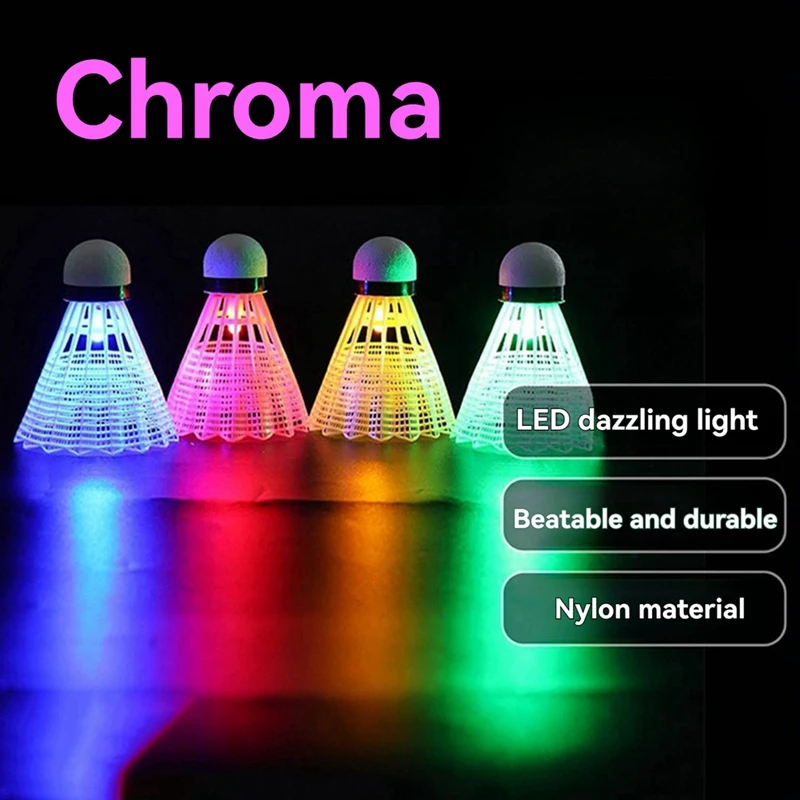 4 шт. светящиеся шарики для бадминтона светодиодные вспененные пластиковые