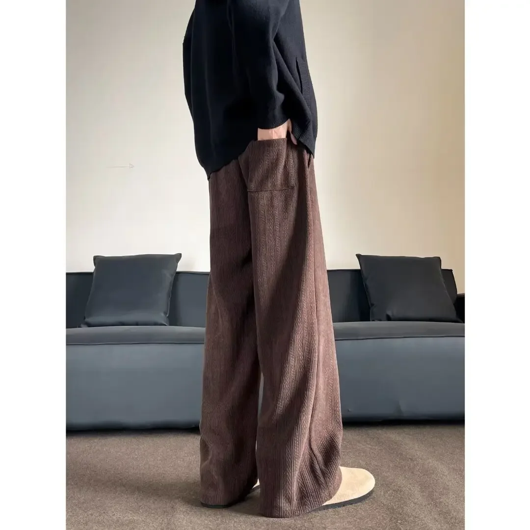 Мужские осенние элитные винтажные свободные брюки в американском стиле с