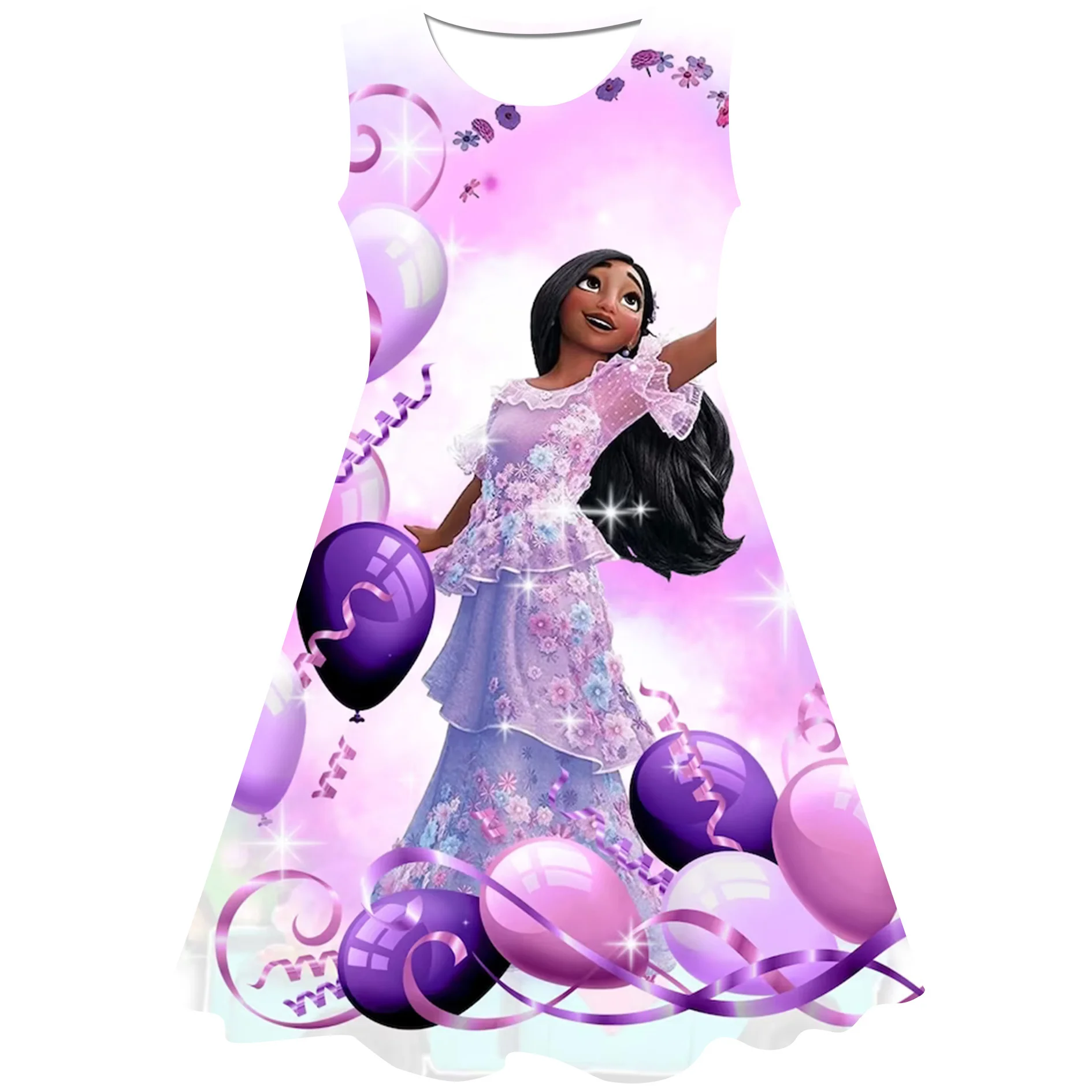 

Fancy Girl Princess Dresses Encanto Mirabel Cosplay Costume Christmas Halloween Princess Dress up Children Party Frocks Clothes