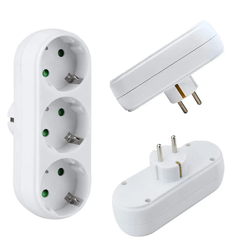 

2 Pin European Conversion Plug 1 TO 2/1to 3 Way Socket Adapter EU Standard Power Adapter Socket 16A Travel Plug Extended socket