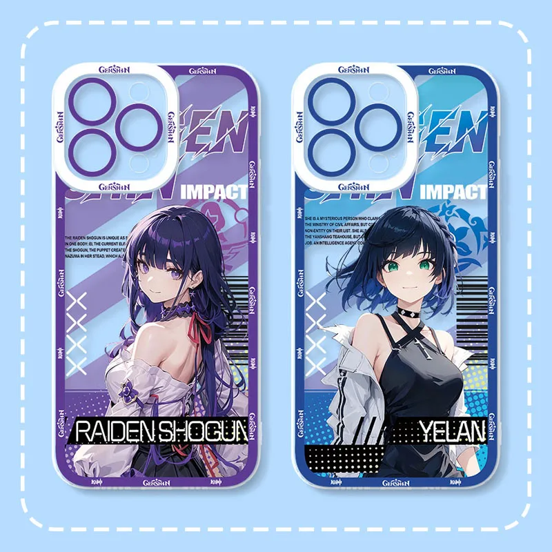 Ударопрочный чехол Genshin для Xiaomi Redmi Note 12 4G 5G Turbo 11 Pro Plus 12S 11S 10S 9S 10 8 7 6 9 10C K60 K60E