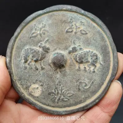 

Exquisite Imitation Bronze Double Sheep Mirror Bronze Mirror Ornament